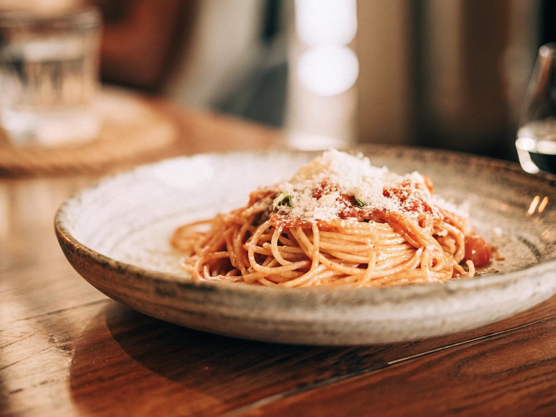 Pasta tradizionale italiana in stile trattoria campana